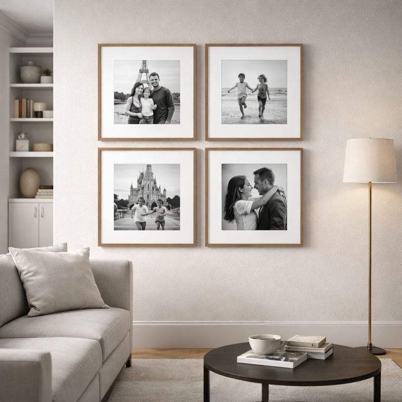 Kit 4 Quadros COM SUAS FOTOS JÁ IMPRESSAS